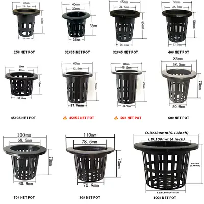 Plastic Hydroponic Vegetable Growing Basket with Blue Container, Soilless