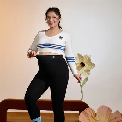 Büyük Beden Kadın Yaz Yoga Pantolonu, Düz Renk, Kaldırıcı Etki, Spor Salonu - 7