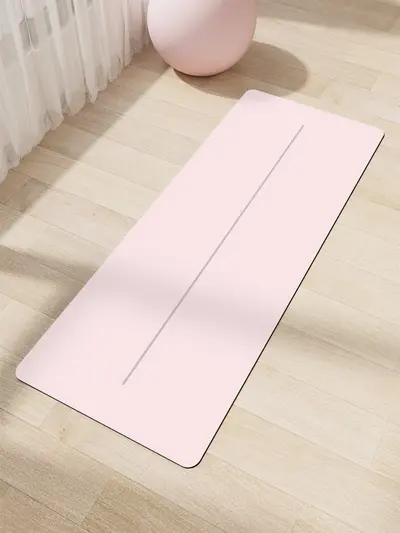 PU kauçuk yoga matı, pozisyon çizgileri, emici
