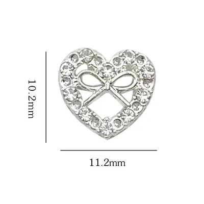 Dreidimensionale Diamant-Pfirsich-Herz Nageldekoration aus Legierung