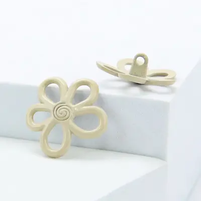 Irregular Small Floral Hollow Metal Buttons for Coats - 7