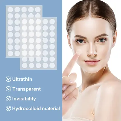 Cross-border popular 40 capsule round acne patch hydrocolloid PE acne patch made of PE material, portable, waterproof and sweat-proof