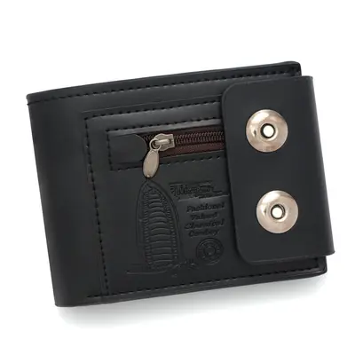 Men's Embossed Short Wallet with Magnetic Snap, Multi-Card Slots and Coin Pocket - 6