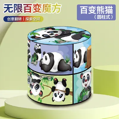 Panda desen 3D stereo sonsuz sihirli küp geometrik uzay düşünme deformasyon yapı taşları çevirme çocuk eğitici oyuncaklar - 8