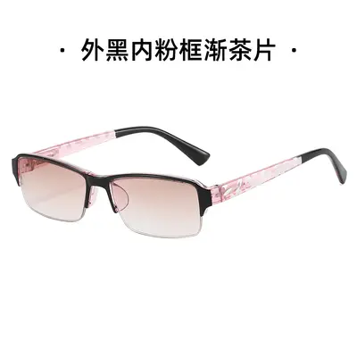 Half-Frame Spring-Leg Reading Glasses, Blue Light Filter, Model 0056 - 8