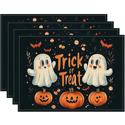 Halloween Ghost Linen Placemat, Waterproof for Restaurant Table - 7