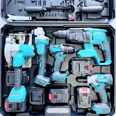 Mudi rechargeable lithium electric hammer, angle grinder, drill combo kit