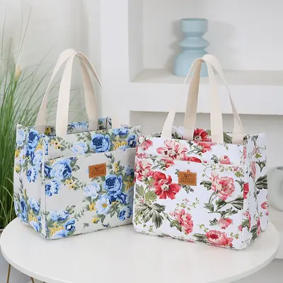 Bedruckte Canvas-Tote-Bag, lässige Pendler-Damentasche - 5
