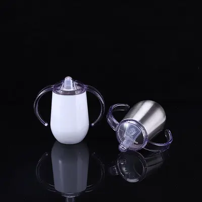 Çocuklar için 10oz 304 paslanmaz çelik çift kapaklı emiş ağızlı bardak