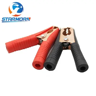 100A Red and Black Alligator Clip Battery Charging Cable - 2
