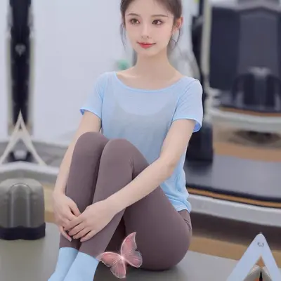 可外穿绝美瑜伽服2026新款普拉提速干仙气短袖健身罩衫运动上衣女