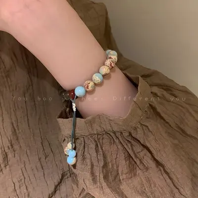 Shoushan yeşil sandal ağacı boncuk bilezik, Çin tarzı