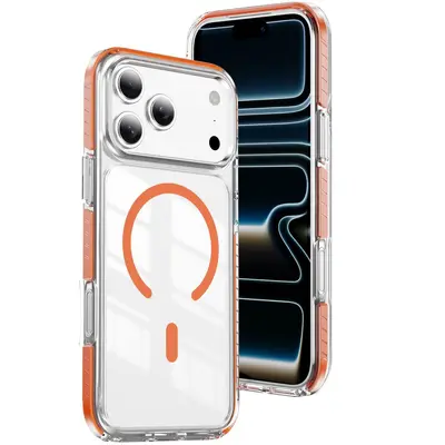 适用于iPhone17Pro Max新品透明磁环手机壳16晶盾彩条防摔盔甲壳 - 2