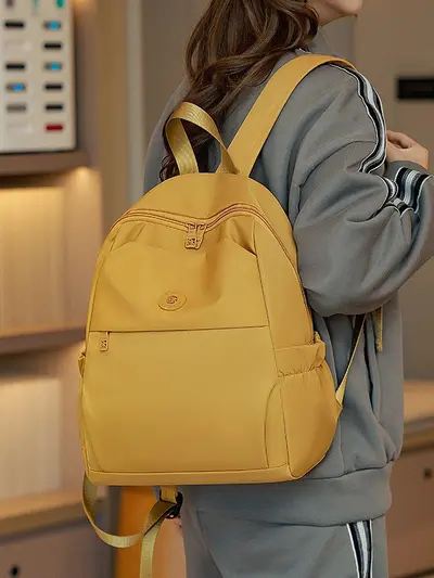 Women's Lightweight Oxford Fabric Waterproof Backpack, Large Capacity Travel Bag - 2