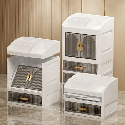 Multi-layer cosmetic storage box dresser organizer