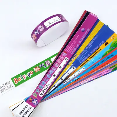 Disposable DuPont Paper Wristbands, Waterproof and Tear-Resistant