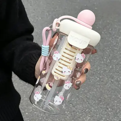 新款浮球塑料杯高颜值大容量夏天便携吸管杯女生可爱卡通礼品杯子 - 7