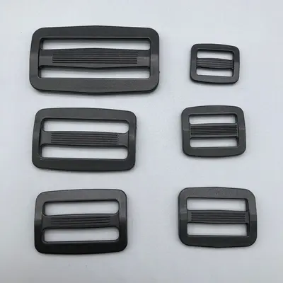 Plastic Adjustable Square Buckle for Bag Straps, Black and White