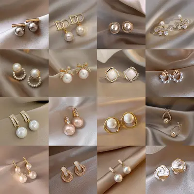 s925 gümüş inci küpeler erişilebilir lüks üst düzey moda çok yönlü küpe tasarımı niş basit zarif kulak takıları