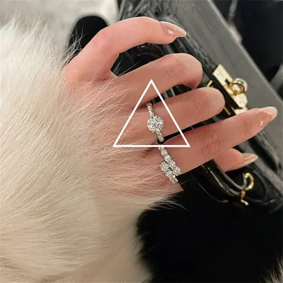 S925-Silber-Zirkon-Ring, japanischer Stil, offener Ring - 12