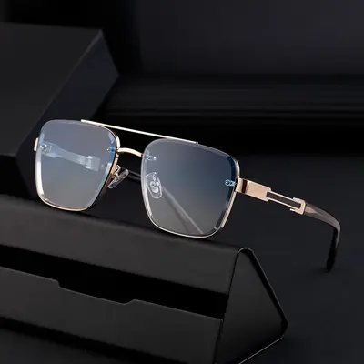 Men's Square Frame Retro Driving Sunglasses - 3