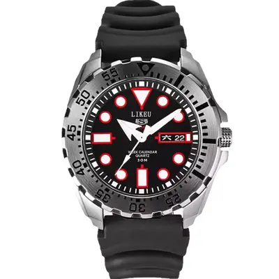 Seiko 5 Erkek Saati Gece Parlak Su Geçirmez Çift Takvim Su Cini Dalış Saati Mekanik Olmayan Erkek Saati Çelik Bileklik Kuvars Saat