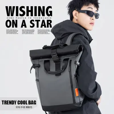 Roll-Edge Backpack, Large Capacity Laptop Backpack for School and Travel