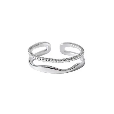 Zweilagiger Ring Damen offener Ring leichter Luxus Nischendesign hochwertiger glatter Ring Zeigefinger Ring verstellbarer Ring Großhandel