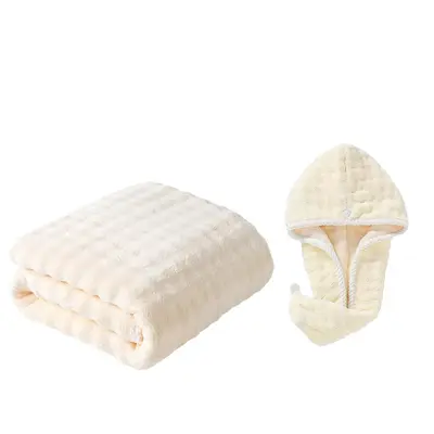 Chuyue 10A Antibacterial Enhanced Brand Bathroom Towel Set, Extra Thick Towel Three-Piece Set, Coral Polar Hair Drying Bonnet Wholesale Factory. - 12