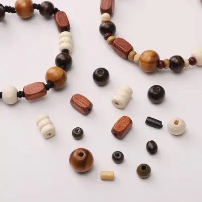 Vintage Wooden Round Spacer Beads for DIY Jewelry and Bracelet Making