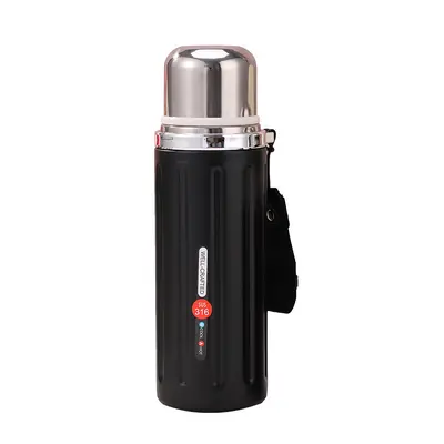 316 paslanmaz çelik termos, 1 litre kapasiteli, askılı outdoor şişe - 6