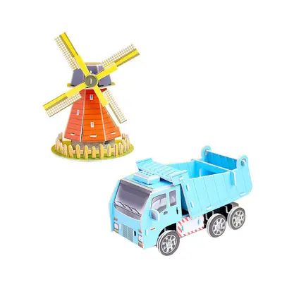 Çocuklar için 3D karton model yapboz, yaratıcı erken eğitim oyuncağı