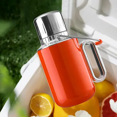 Mechanical Temperature Display All-Steel Thermos, Large Capacity with Handle - 10