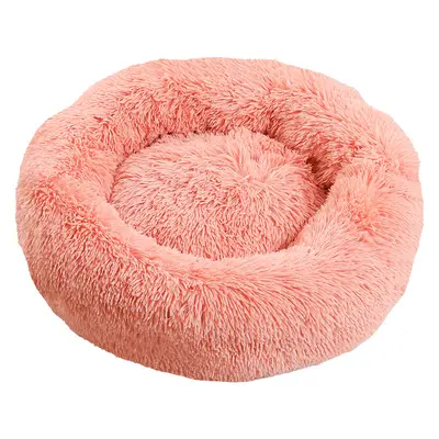Warm Plush Round Cat Bed for Autumn and Winter, Deep Sleep Nest