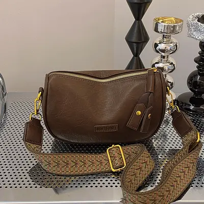 Moda Boston Çanta, Geniş Askılı Retro Yastık Çanta, Kadın Çapraz Askılı - 3