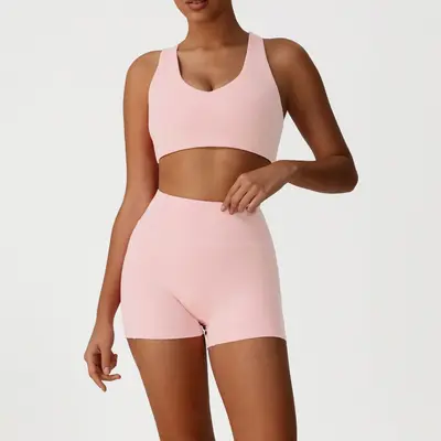 Women's Yoga Set with Shaping Slim-Fit Top and Sports Pants, Quick-Drying - 13