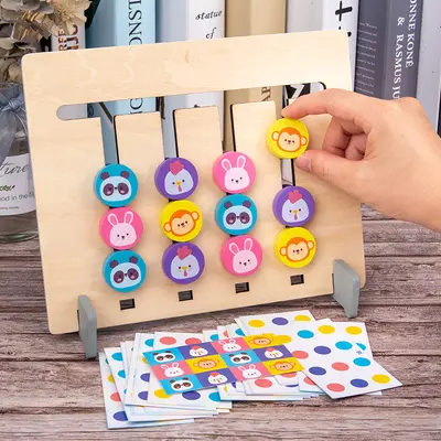 Kids Four-Color Animal Logic Game, Montessori Preschool Educational Toy