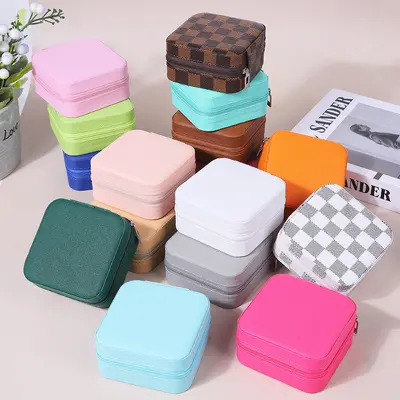 Tragbare Schmuckschatule, Geschenkbox, Schmuckbox, Verpackungsbox, Ohrringe, Ohrclips, Halsketten, Ringe, Schmuckschatule