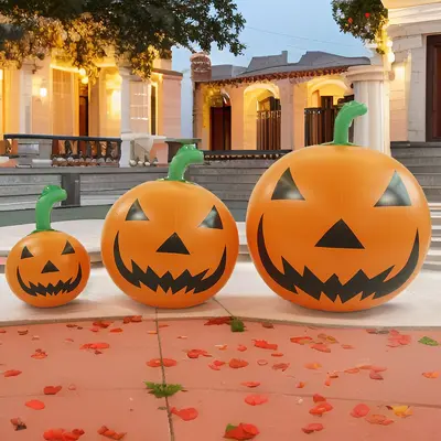 Cross-border Halloween Inflatable Pumpkin Light PVC Glowing Pumpkin Decoration Yard Display Festival Party Decoration Supplies