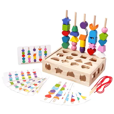 Children's Educational Bead Stringing and Shape Matching Toy - 5