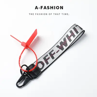 OFF-WHITE Canvas Keychain with Embroidered Letter - 7