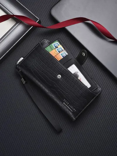 Men's Long Wallet with Zip Phone Compartment, Large Capacity - 5