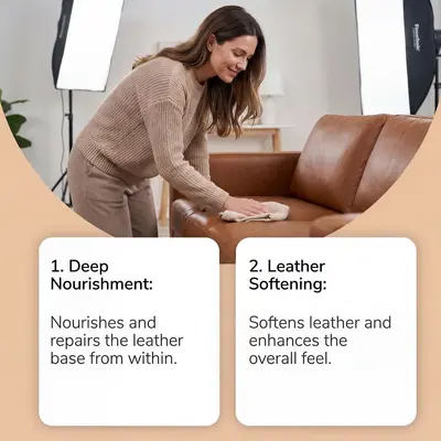 Brunizo Nerzöl Lederpflegecreme für Sofas und Schuhe, Leder-Reinigungs- und Pflegepaste zum Entfernen von Flecken und Auffrischen von Leder