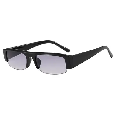 Semi-Rimless Minimalist Retro Sunglasses, Photo-Friendly Design - 4