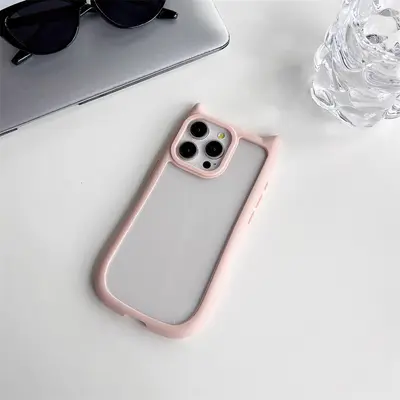 Apple 15, iPhone 14 Pro, 13 Pro ve 12 için uygun, şeffaf, kedi kulaklı, kişiselleştirilmiş, yaratıcı ve niş telefon kılıfı - 6