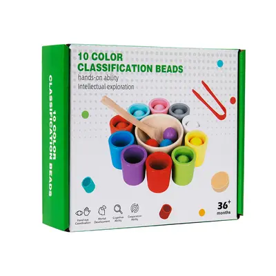 Cross-border Montessori early education ten-color sorting containers color recognition matching children's concentration training wooden educational toys - 7