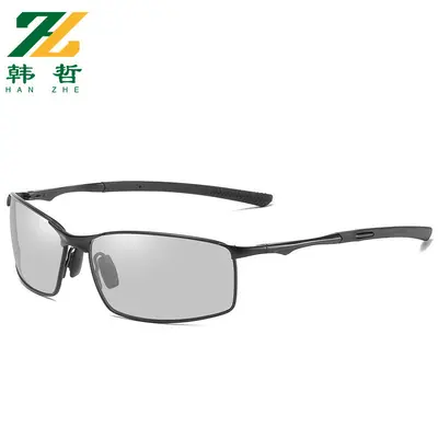 Polarized Men's Sunglasses, Color-Changing, Driving and Night Vision, Metal Frame - 12