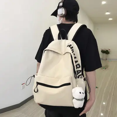 Men's Backpack for College and High School Students, Minimalist Korean Style - 5