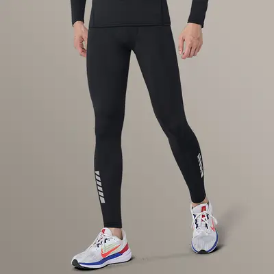 Men's Winter Fleece-Lined Compression Training Pants, Quick-Dry - 10