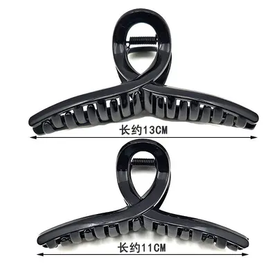 Große Haarspange Schwarz Krallenklemme PC Handwerk DIY Haarnadel Einfach vielseitig Hinterkopf-Haarspange Hai-Clip Großhandel - 5